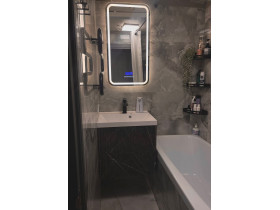 Выполненная работа: зеркало для ванной с подсветкой и многофункциональной панелью Бельви